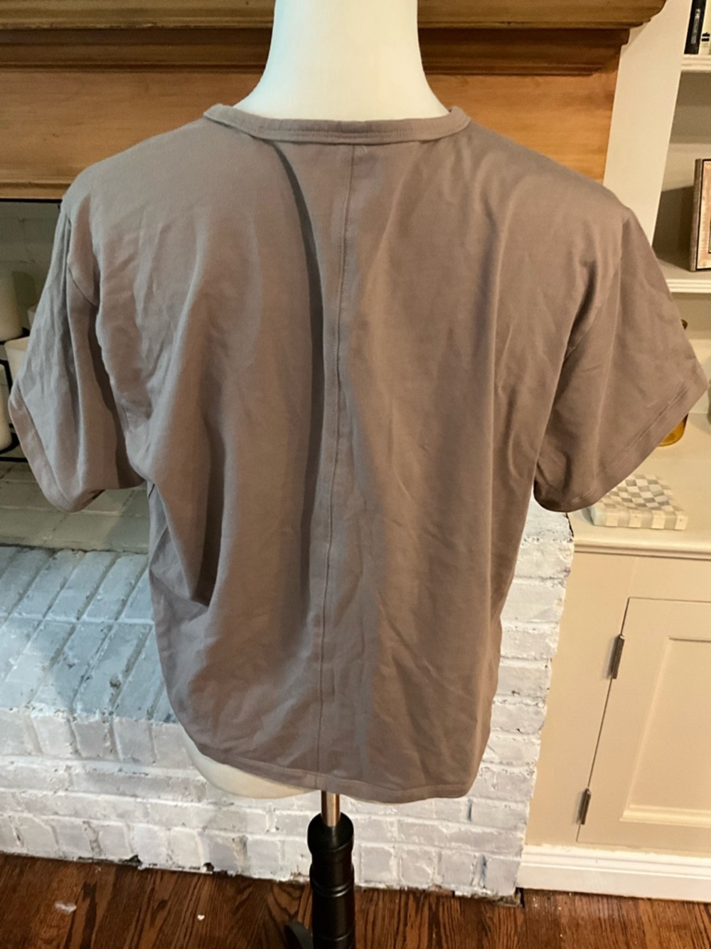 Athleta Short Sleeve Crew Tee in Taupe Gray - Picture 2 of 4
